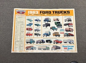 1963 Ford original large dealership full ine truck poster. - Picture 1 of 2