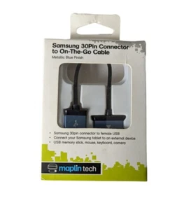 Samsung 30Pin Connector To On The Go Cable Metallic Blue New Unopened In Box - Picture 1 of 4