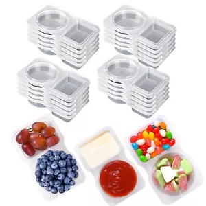 20PCS Double Compartment Condiment Container Reusable Snack Container 2 Condi... - Picture 1 of 7