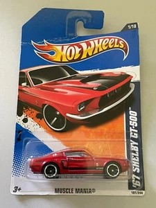 MATTEL Hot Wheels DieCast Metal Muscle Mania Series 67' SHELBY GT-500 (Red) - Picture 1 of 5