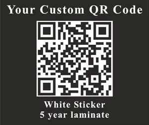 CUSTOM QR Code Serial Labels Custom Printed 1" - 12" (choose size) (Vinyl Print) - Picture 1 of 1
