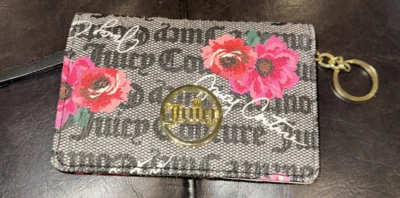 Juicy Couture Logo Petal Compact Card Wallet Floral Coins Keychain - Image 1 of 4