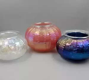 PartyLite Iridescent Glass Sea Urchin Tealight Votive Candle Holder Trio Set - Picture 1 of 24
