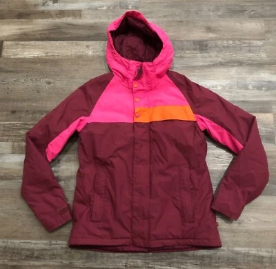 Burton Womens Large Snowboard Jacket Sunset Berry Burgundy Hooded - Image 1 of 4