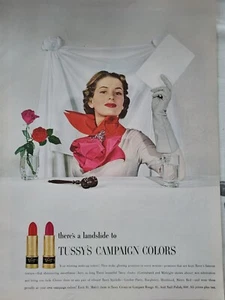 Lápiz labial Tussy Campaign Colors 1948 anuncio cosmético vintage - Imagen 1 de 1