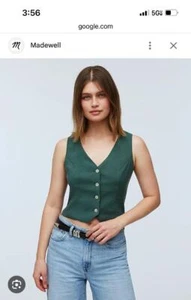 NWT MADEWELL katrina crop top vest in soft drap 10 14 NM422 - Picture 1 of 3