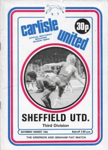 Carlisle United V Sheffield United 16-8-1980 Division 3 Match Programme - Picture 1 of 1