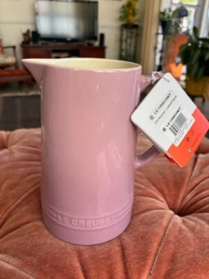 LE CREUSET STONEWARE 1.6QT PITCHER MAUVE PINK VERY Rear - Image 1 of 4