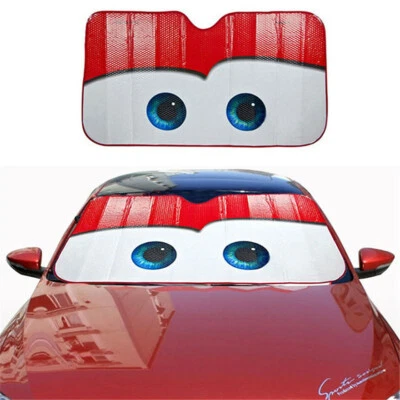 Aluminium Foil Cartoon Car Windshield Sun Shade Big Eyes Cars Front Visor Window - Image 1 of 4