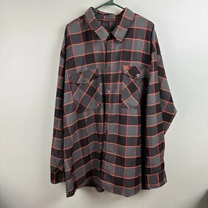 DIXXON Flannel Company Flannel Shirt Men's 5XL Grey Orange 1903 Heritage Plaid - Picture 1 of 10