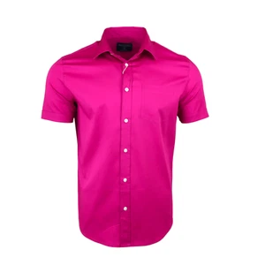 Camisas informales de manga corta Springfield rosa de calidad para hombre para trabajo de vacaciones - Imagen 1 de 4