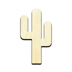 Cactus Laser Cut Out Unfinished Wood Shape Craft Supply - Picture 1 of 6