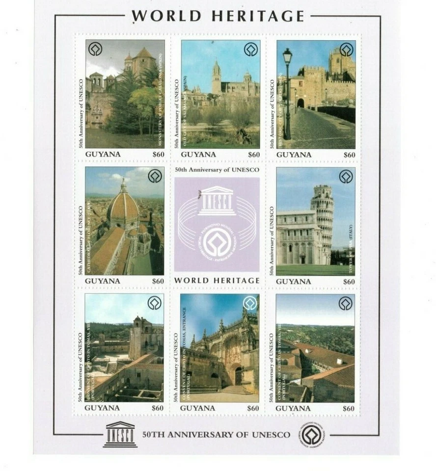 Guyana - 1997 - UNESCO - Hoja de ocho sellos - MNH Foto 1 de 1