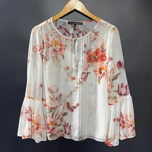 White House Black Market Women's 2 Pc Shell And Top Size 2 White Floral Print - Picture 1 of 17