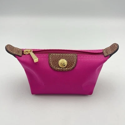 LONGCHAMP Paris Le Pliage Mini Plum Purple Pink Nylon Coin Purse Pouch - Image 1 of 4