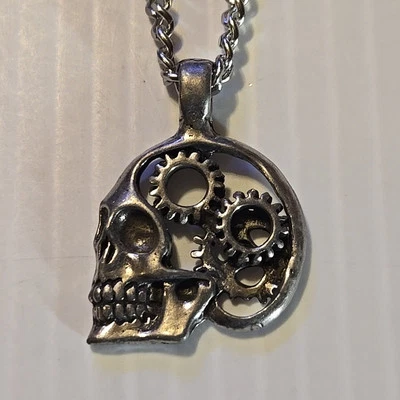 STREAM PUNK CALAVERA Dije Colgante Peltre / COLLAR CADENA ACERA INOXIDABLE 18"-24" Foto 1 de 4