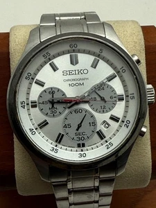 Seiko Chronograph 4T63-00B0 Quartz 41mm Silver Dial, Japan, New Battery, Beauty - Picture 1 of 9