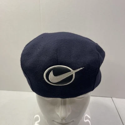 Gorra Plana Swoosh De Colección Años 80 Nike Azul Newsboy Cabbie Golf Hecha en EE. UU. Talla XL Foto 1 de 4