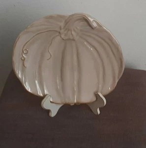 Pottery Barn Beige Herbst Herbst Servierplatte 9" x 8" Cookies Süßigkeiten Wohnkultur - Bild 1 von 4