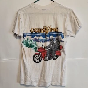 RARE Distressed Honda Motorcycle TShirt Vintage GL Gold Wing 17x25" Small Pocket - Picture 1 of 11