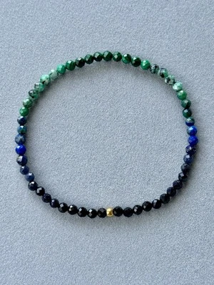 Armband „Kraft der Transformation” – Malachit, Zoisit, Lapislazuli, Turmalin - Bild 1 von 3