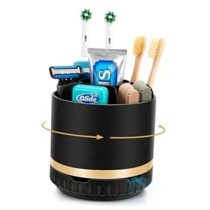 Bathroom Organizer Countertop - Rotating Toothbrush Holder for Bathroom Black - Picture 1 of 7