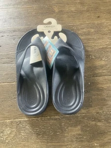 Aetrex Orthotic Flips Maui Recovery Thong Sandals Size 13 Men Navy Blue New! - Picture 1 of 9