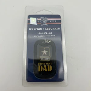 Dog Tag Key Chain Necklace Engrave-Able U.S. Military Proud Army Dad #2765 - Picture 1 of 2