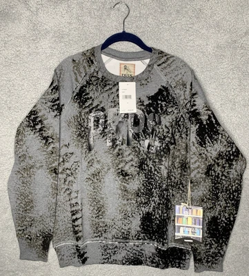 PRPS Sweatshirt Mens Medium Grey and Black Graphic Print Crewneck MSRP $325 - Image 1 of 4
