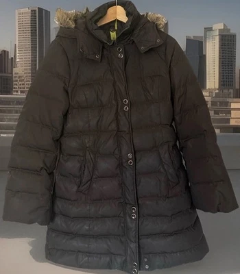 Abrigo acolchado negro mediano con capucha 50/50 Soia & Kyo para mujer Foto 1 de 4