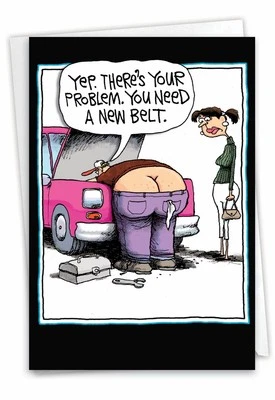 Humor Funny New Belt Birthday Card - Friend Her Him Sarcasm Nobleworks - Image 1 of 3