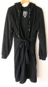 DudeRobe Hooded Dude Robe Mens Small Black Belted Pockets Luxury Loungewear - Picture 1 of 14
