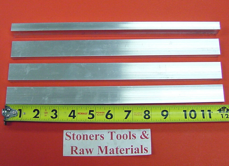 4 Pieces 1/2" X 1" ALUMINUM 6061 FLAT BAR 12" long T6511 Extruded Mill Bar Stock - Image 1 of 1