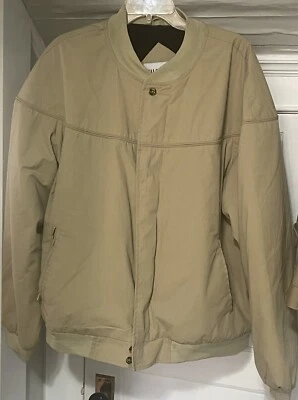 Jaqueta masculina Haband leve bronzeada Varsity totalmente forrada com zíper completo 4 bolsos GG - Imagem 1 de 4