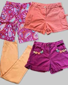 Gymboree Girls Sz 10 Lot - 2 Shorts, Bermuda Shorts, Leggings Orange Pink Peach - Picture 1 of 24