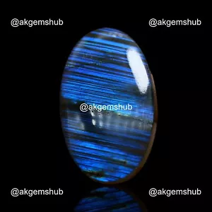61,00 Cts Ovale Fuoco Labradorite Cabochon Pietra Preziosa Artigianale Naturale 40x24x6 mm - Foto 1 di 11