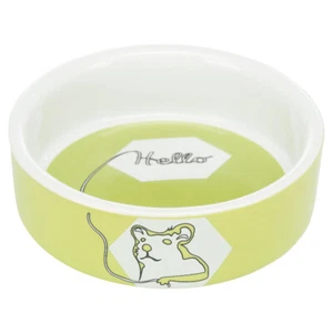 Trixie Ceramic Bowl With Rodent Motif, Various Sizes, NEW - Picture 1 of 12
