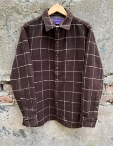 Ralph Lauren Purple Label Made in Italy Wool Cashmere Angora  Flannel Shirt