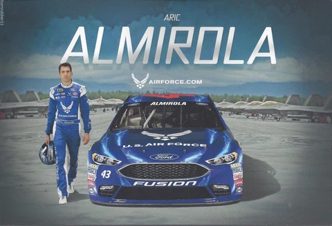 2016 ARIC ALMIROLA "AIR FORCE" #43 NASCAR SPRINT CUP POSTCARD Cover