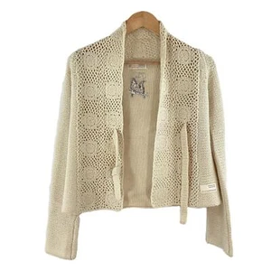 Odd Molly Cream Lambswool Blend Open Knit Cardigan UK XS - Picture 1 of 6