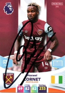 MAXWEL CORNET SIGNED WEST HAM 2024 ADRENALYN XL TRADING CARD+COA - Bild 1 von 1