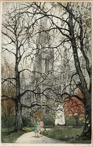 Luigi Kasimir, Vienna City Hall, original aquatint, 93/350, beautiful, signed. - Picture 1 of 6