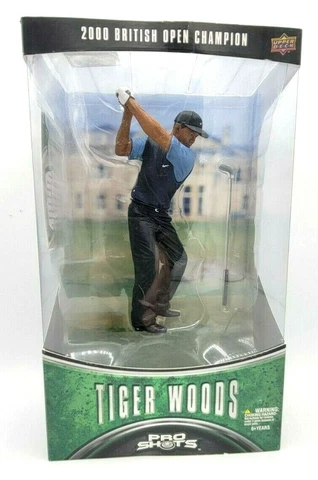 Tiger Woods Upper Deck Pro Shots 2000 British Open Champion Golf Figure NIB UD Cover