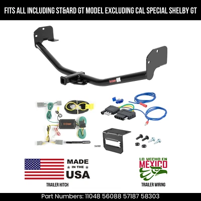 Enganche de remolque Ford Mustang 2010 con base de cableado de 5 pines y estándar GT Only Curt 2K Foto 1 de 4