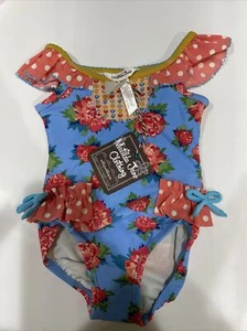 Matilda Jane Size 6-12 Months  Floral Relay Swimsuit One Piece Bathing Suit New! - Picture 1 of 4
