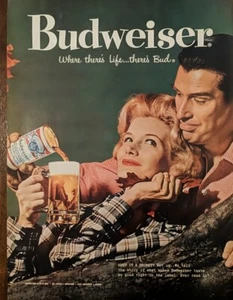 1958 vintage Budweiser print Ad, Post World War II Advertisement - Picture 1 of 1