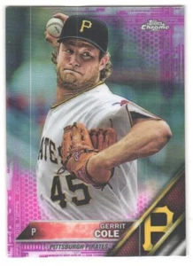 Topps Chrome Gerrit Cole #11 2016 refractor rosa - Imagen 1 de 2