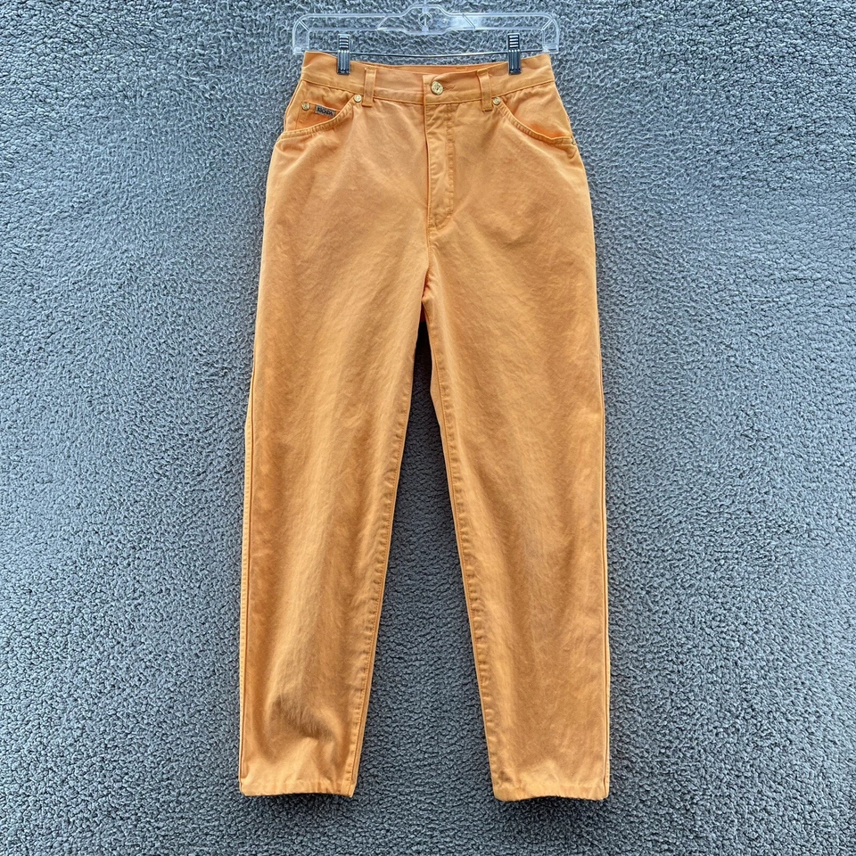 Antigo Jeans Feminino Escada Margaretha Ley 26X27 Laranja Cônico Anos 80 Cintura Alta Itália - Imagem 1 de 4