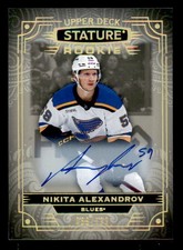 2022-23 Upper Deck Stature Autograph #135 Nikita Alexandrov Rookie Auto #/199