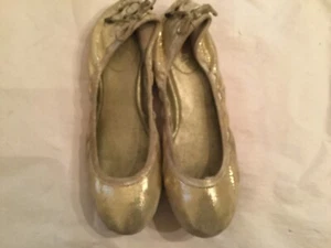 Cole Haan Maria POVA Ballet Flat Shoe Women's Sz 6B GOLD Metallic - Picture 1 of 6